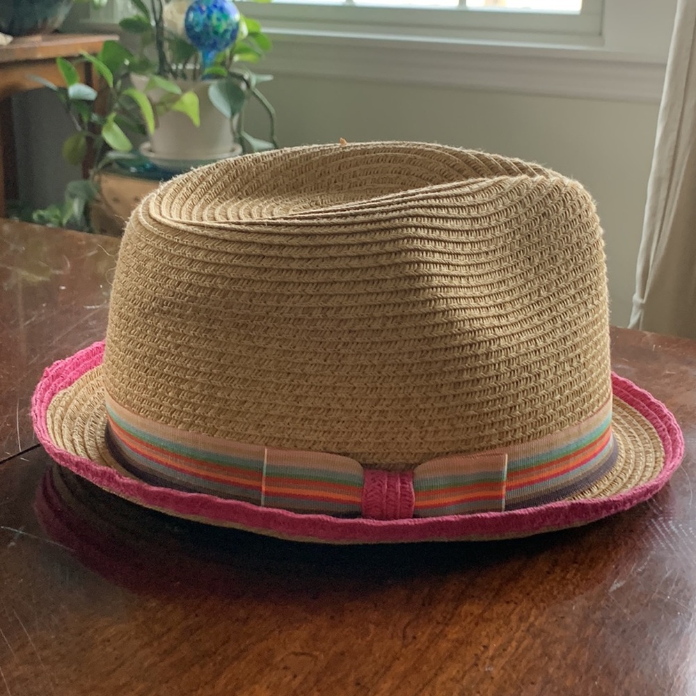 Pink Paper hat Beach Pool Vacation hat w vintage The Palms matchbook - Picture 3 of 8